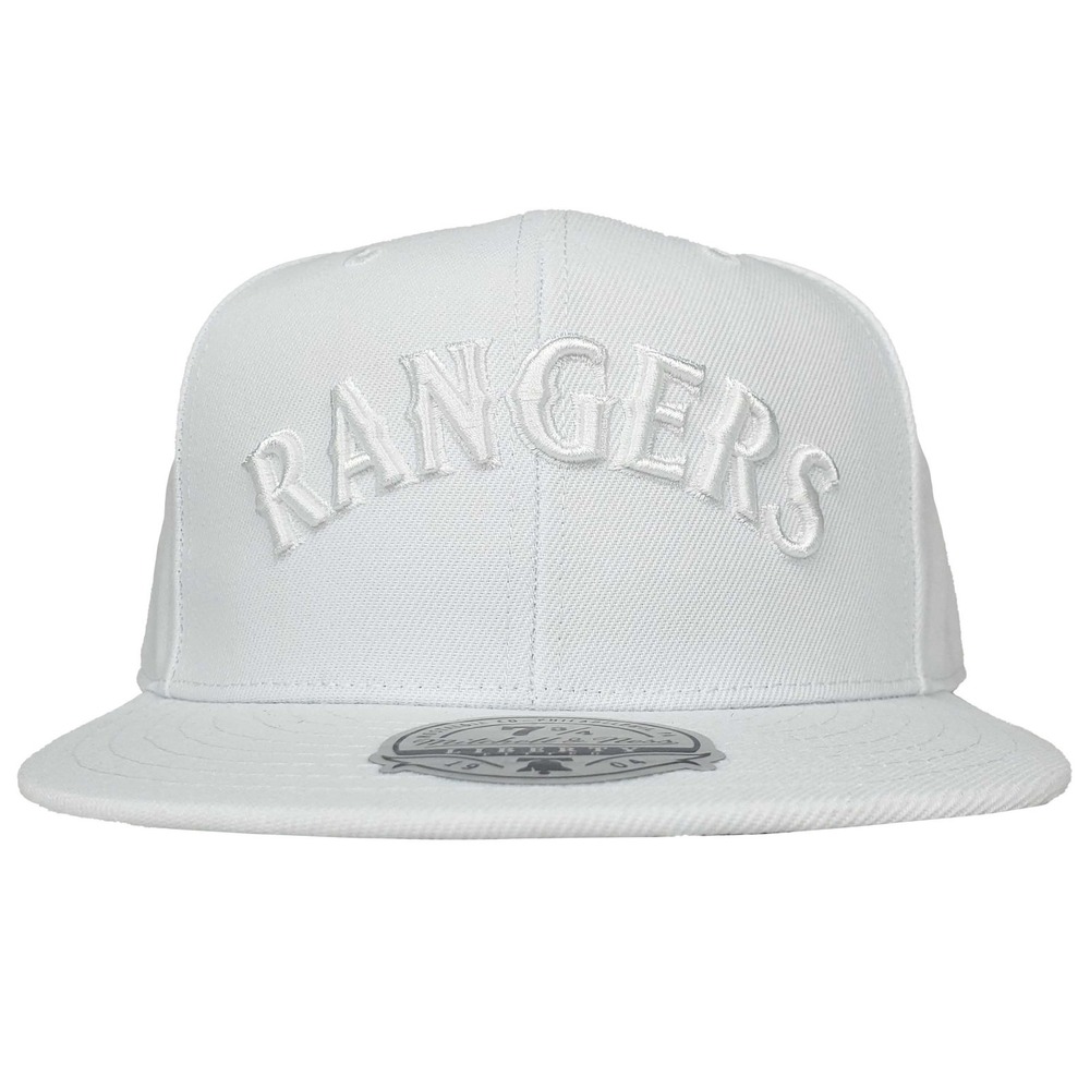 Texas Rangers Mitchell & Ness MLB Fitted 7 3/4 Liberty Fit Hat Cap White NWT‎